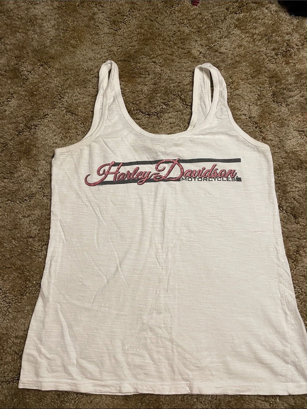 Harley Davidson St Charles Missouri Woman’s White Tank Size Medium